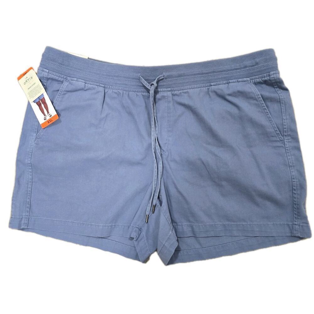Orvis Womens Shorts Size 2XL Light Blue Comfort Waistband Drawstring with Tag